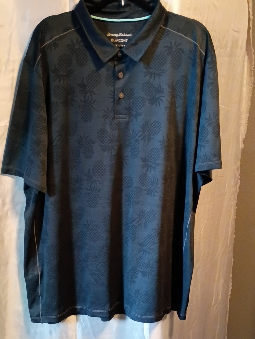 Tommy Bahama Navy Pineapple Jacquard Polo